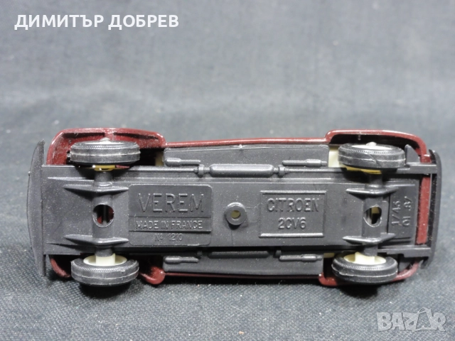 1/43 СТАРА РЕТРО МЕТАЛНА КОЛИЧКА МАЩАБЕН МОДЕЛ CITROEN 2CV VEREM FRANCE, снимка 6 - Колекции - 52344480