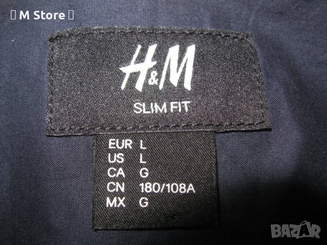 H&M slim fit мъжка риза от памук, снимка 5 - Ризи - 36672808