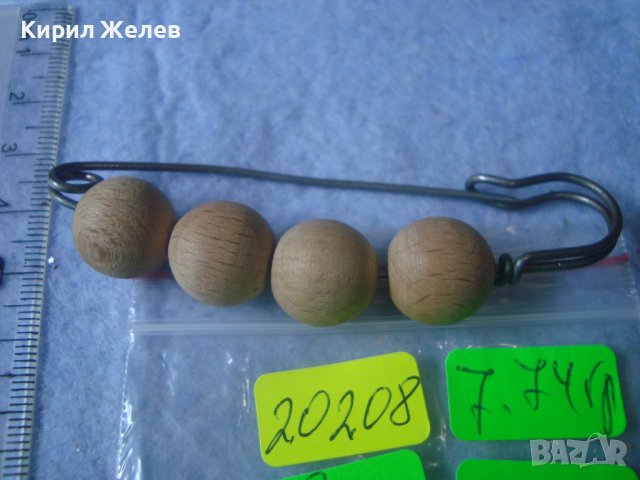 СРЕБРИСТА ВИНТИДЖ ФИБУЛА с ЕСТЕСТВЕНО ДЪРВО ТОПЧЕТА УКРАСА 20208, снимка 4 - Други - 37745151