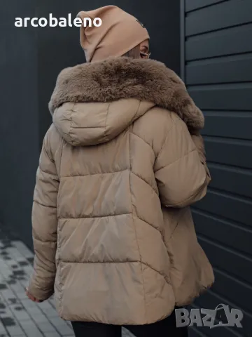 LUNAVI Дамско зимно яке ватирано с косъм, 3цвята , снимка 15 - Якета - 47488594