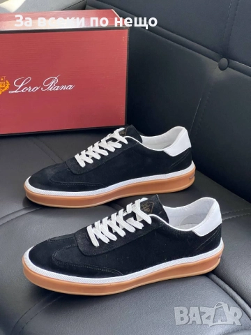 Loro Piana Мъжки Черни Обувки С Връзки Естествена Кожа Лоро Пиана Код E798