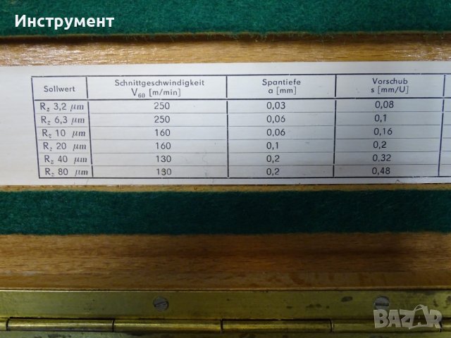 Еталон за грапавост MASSI Drehen Rz-3.2-80 DIN 0-4975, снимка 3 - Куфари с инструменти - 40776630