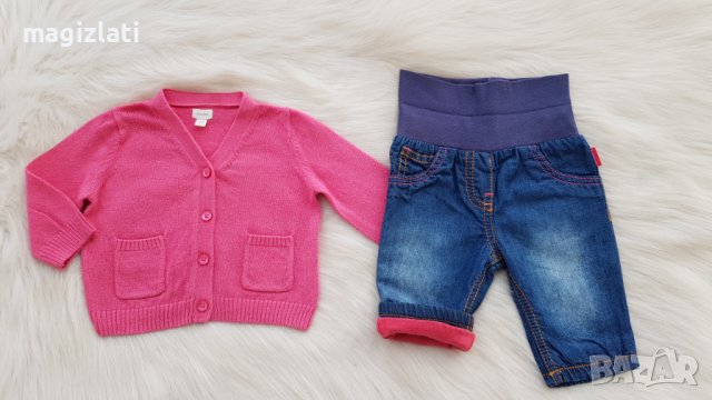 Бебешки дънки и жилетка 0-3 месеца, снимка 10 - Комплекти за бебе - 42943055