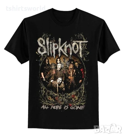 Нова мъжка тениска с дигитален печат на музикалната група SLIPKNOT - All Hope Is Gone