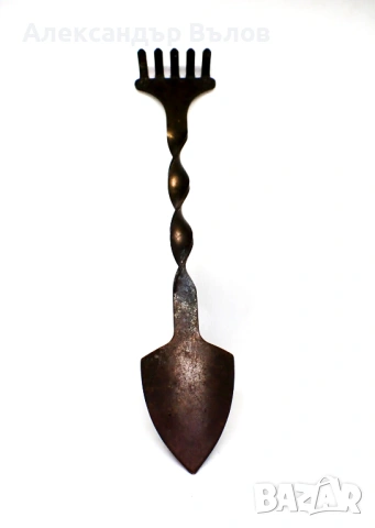 Стар Интрумент Цветя Саксии Лопатка Гребло Метал