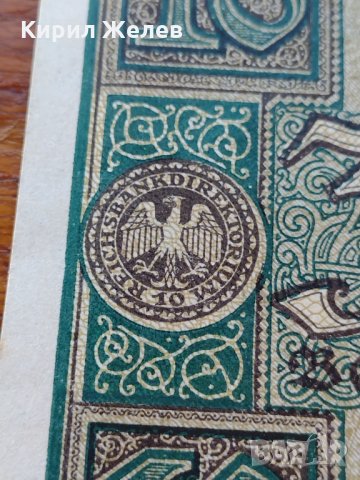 Райх банкнота - Германия - 10 марки 1920 година - 23610, снимка 4 - Нумизматика и бонистика - 33373553