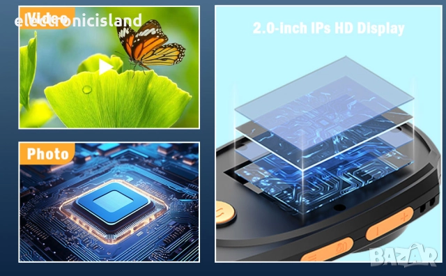 Ръчен цифров микроскоп с 2.0" цветен IPS екран, лупа за деца, 500x увеличение, 8х LED светлини, USB, снимка 5 - Друга електроника - 52669700