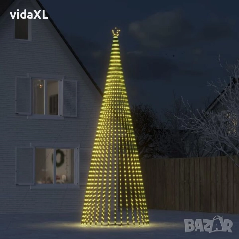 vidaXL Коледна елха светещ конус 1544 LED топло бяло 500 см(SKU:358072), снимка 2 - Декорация за дома - 52574264