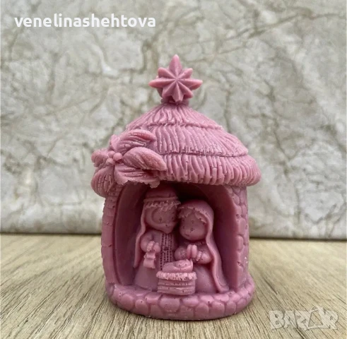 3D Коледна къщичка Силиконов молд форма за свещи гипс сапун смола , снимка 2 - Форми - 50870919