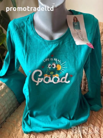 Качествена дамска пижама дълъг ръкав трико