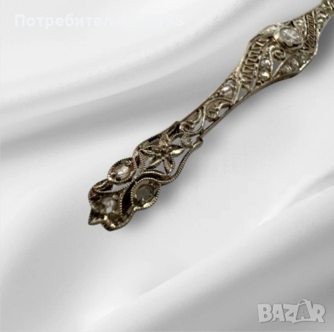 Златна брошка 18к с диаманти , снимка 5 - Други - 53266105