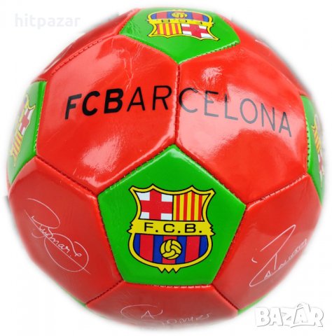 Футболна топка кожена за игра, футбол на отбор Барселона Barcelona F.C. 