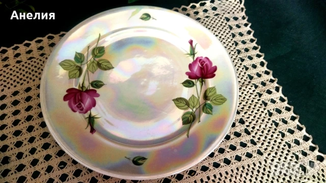 Weimar porcelain ГДР плато седеф, снимка 2 - Чинии - 50724687