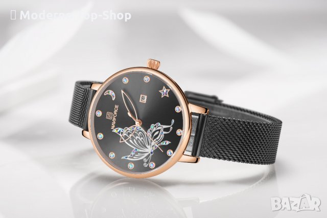 Дамски часовник NAVIFORCE Black/Gold 5011 RGB., снимка 4 - Дамски - 34724950