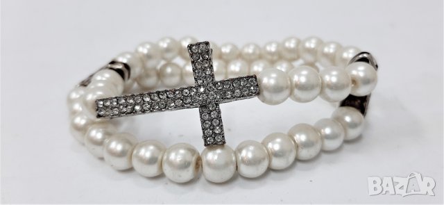 Гривна перли с кръстче(1.4)