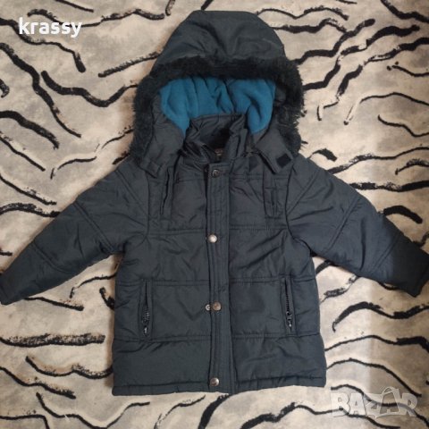 Детско зимно яке с качулка за момче (104 см), снимка 1