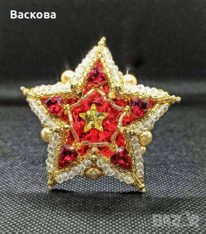 Ръчно изработена брошка Звезда, снимка 4 - Други - 33273618
