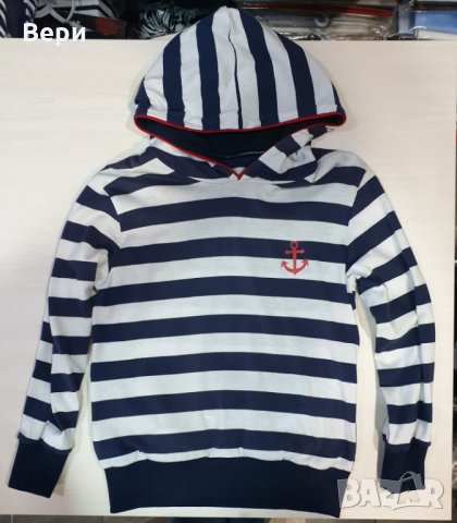 Нов детски моряшки суичър с трансферен печат Котвичка, райе, снимка 4 - Детски анцузи и суичери - 29029991