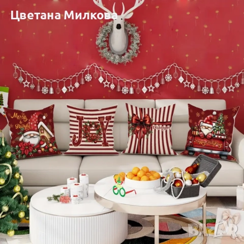 Коледни калъфки, снимка 3 - Възглавници - 52178669