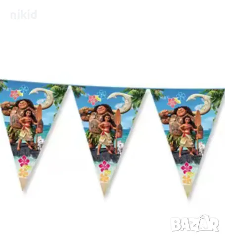 Моана Ваяна Moana Парти Гирлянд Знаменца Флаг Банер