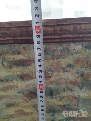 Голяма майсторска картина масло платно подпис дървена рамка, снимка 7 - Антикварни и старинни предмети - 51368750