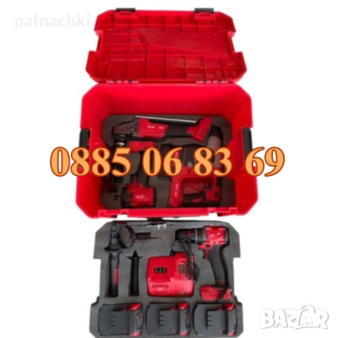 Комплект 4 в 1 голям акумулаторен перфоратор /къртач, ъглошлайф 125 мм, гайковерт и винтоверт 36V, снимка 2 - Други инструменти - 51227196