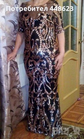 Красива официална дълга рокля с паети , снимка 11 - Рокли - 28092398