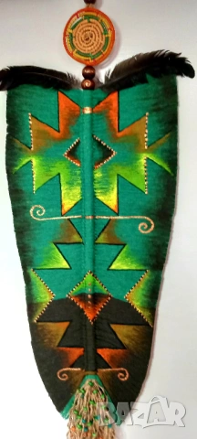 Етно-арт голямо пано -декорация . Авторско -уникат 65 см , снимка 2 - Декорация за дома - 53249895