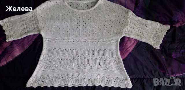 Дамска бяла блуза, с къс ръкав, снимка 3 - Тениски - 36742196