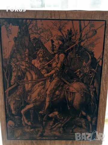 Картина Медна гравюра Рицаря Дявола Смърта на Албрехт Дюрер, снимка 4 - Антикварни и старинни предмети - 53431594