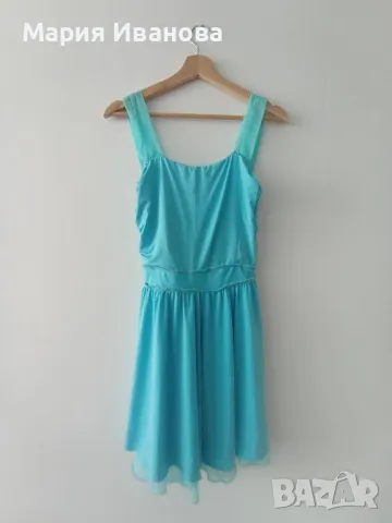 Лятна синя къса рокля, официална, за бал , снимка 4 - Рокли - 49980421