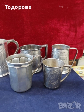 Лот Сребърни чаши,солидно Сребро проба 925-800, снимка 3 - Чаши - 52167733