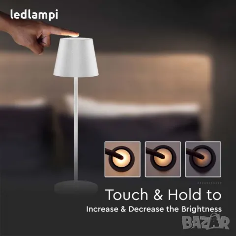 Настолна LED Лампа 2W Димиране Бяла Презареждане, снимка 7 - Настолни лампи - 48337948