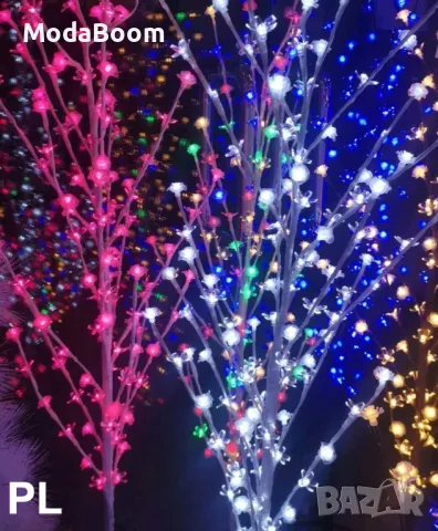 Коледно Бяло/синьо светещо дърво разноцветни 220 бр. LED