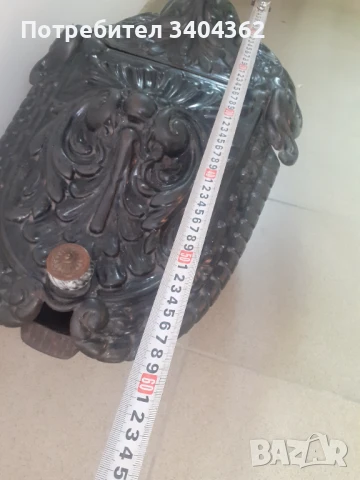 Голям стар бароков емайлиран мангал печка чугун, снимка 6 - Антикварни и старинни предмети - 50667038