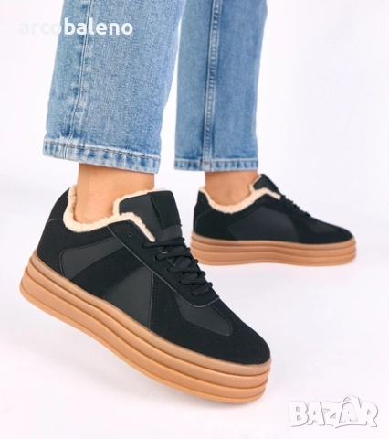 Дамски зимни маратонки с подплата от кожа Kelsi, 3цвята , снимка 3 - Маратонки - 52554518