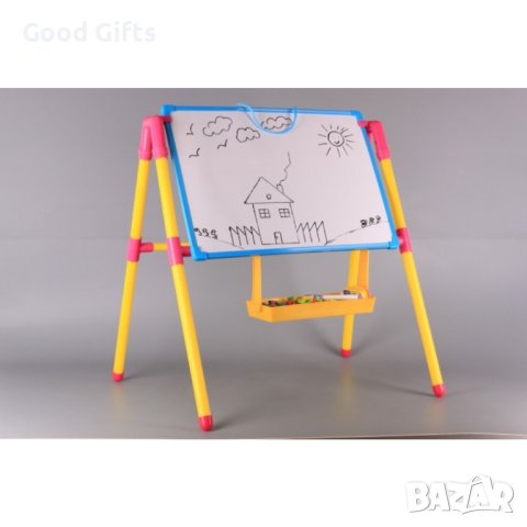 Голяма Магнитна дъска 2в1 за рисуване и писане - с букви на български език