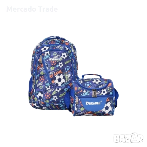Комплект раница и чанта за храна Mercado Trade, За ученици, За момче, Син, снимка 2 - Раници - 51487409