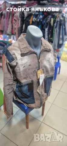 Страхотно тънко мъжко яке бежово с дънкено, снимка 5 - Якета - 49748256