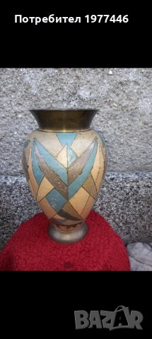 антикварна голяма медна  ваза , снимка 1 - Вази - 43938309