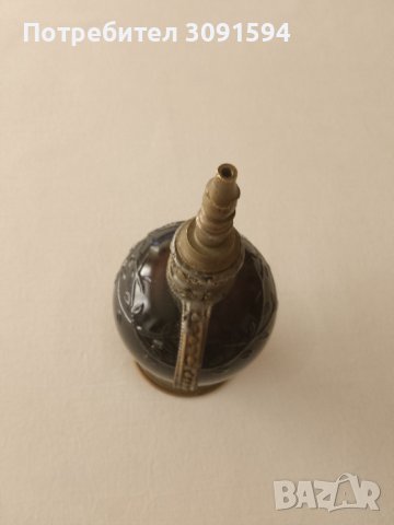 Винтидж мароканска бутилка за парфюм  наслагване на аромата от кобалтово синьо стъкло, снимка 4 - Антикварни и старинни предмети - 44066926