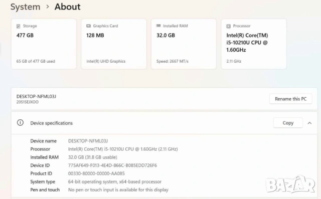 Lenovo ThinkPad T14 G1/32 RAM/512 SSD, снимка 9 - Лаптопи за работа - 53556724