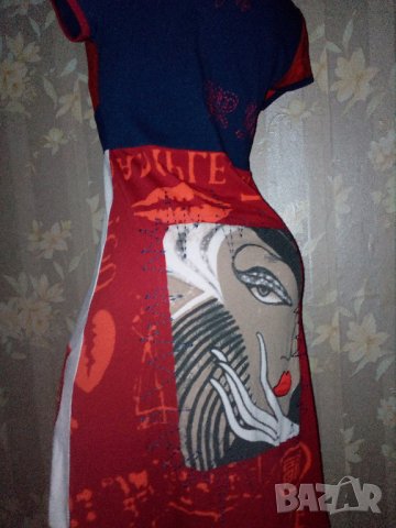 Lulu H Paris- S/ M - Лятна цветна рокля 35% памук, 65% вискоза, снимка 2 - Рокли - 33375558