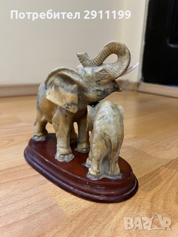 Статуетка на слон с малко слонче, снимка 3 - Статуетки - 39188183