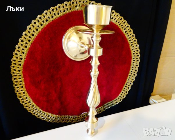 Бронзов свещник за стена,свещник за пиано. , снимка 3 - Антикварни и старинни предмети - 43849429