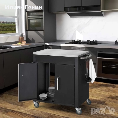 Кухненска количка HOMCOM с колелца, снимка 3 - Маси - 52522456