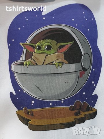 Нов детски суичър с дигитален печат Бейби Йода (BABY YODA), Starwars в бял цвят, снимка 2 - Детски анцузи и суичери - 38507081