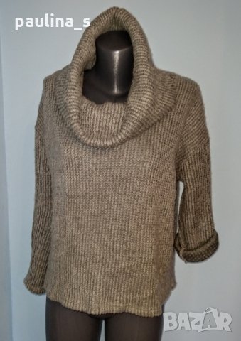Кроп пуловер с щедра поло яка "Only" ® / голям размер, снимка 1 - Блузи с дълъг ръкав и пуловери - 28357791