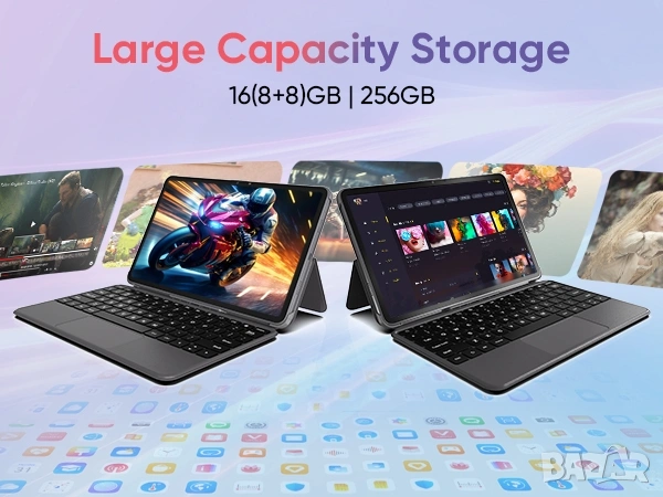 12" Таблет, Android 14, 16GB RAM, 256GB, 4G LTE + калъф клавиатура с тъчпад, снимка 10 - Таблети - 53256815