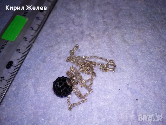 ФИНО СРЕБЪРНО КОЛИЕ СРЕБРО 925 ВЕРИЖКА с РЕТРО ПЛЕТКА МЕЧА СТЪПКА и КРИСТАЛЕН МЕДАЛЬОН с ЕМАЙЛ 32392, снимка 5 - Колиета, медальони, синджири - 39653997